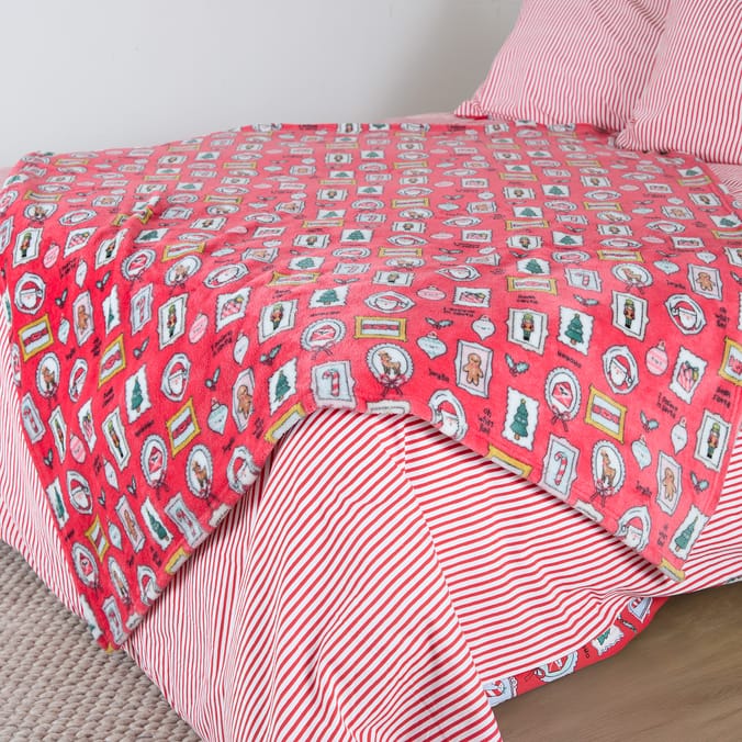 Sleigh Bells Super Soft Throw - Red
