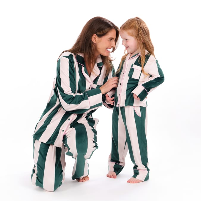 Originals Younger Kids Pink & Green Striped Pyjamas