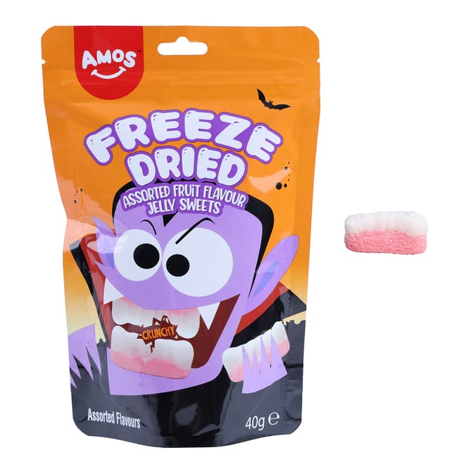 Amos Freeze Dried Fangs Jelly Sweets 40g 