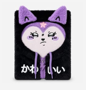 Kawaii Dreamer Plush A5 Notebook - Cat