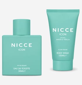 Nicce Icon For Her Eau De Toilette & Body Wash Gift Set - Lychee Amber & Vanilla 