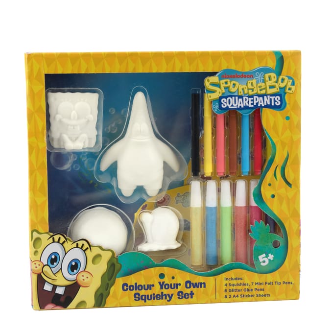 Spongebob Squarepants Colour Your Own Squishy Set