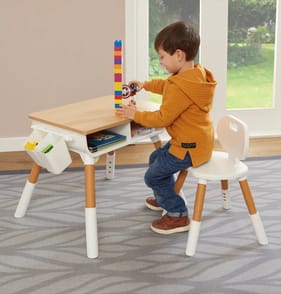 Liberty House Toys Kids Scandi Height Adjustable Table and Chair Set - Wooden