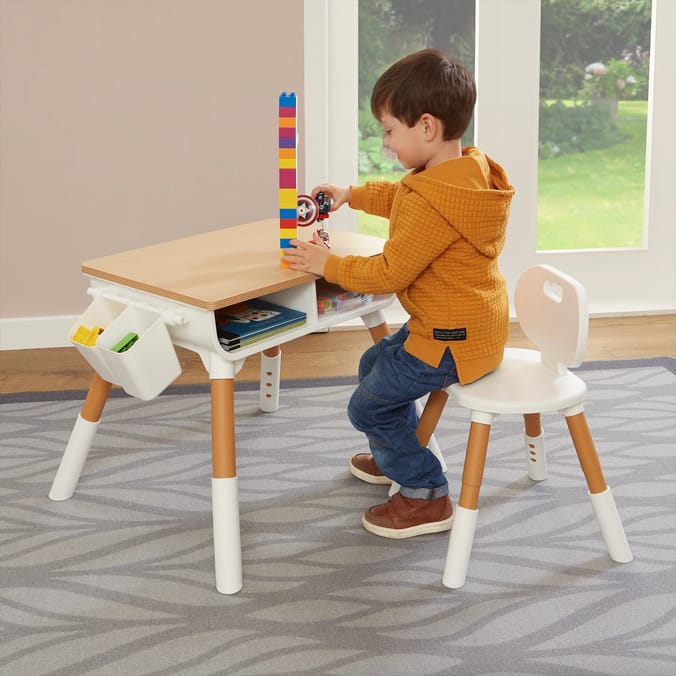 Kids Scandi Height Adjustable Table and Chair Set