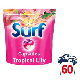 Surf 3in1 Laundry Washing Detergent Capsules 60 Washes - Tropical Lily