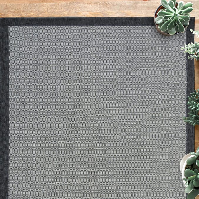 Essentials County Border Rug - Grey 120 x 160cm