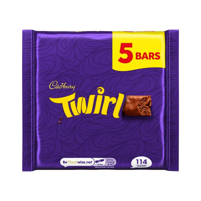 Cadbury Twirl Milk Chocolate 5 Pack Multipack 107.5 g
