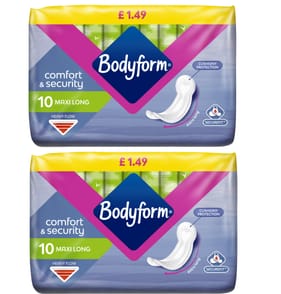 Bodyform Maxi Long Sanitary Towels 10s x2