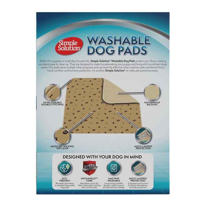 Simple Solution Washable Dog Pads 2 Pack Medium Home Bargains