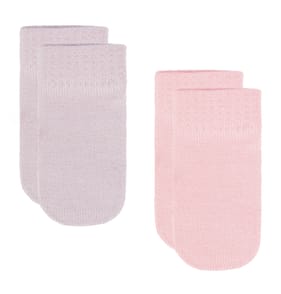 Pure Baby Mittens 2 Pairs - Pink & Purple