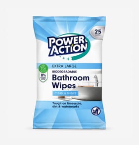 Power Action XL Bathroom Wipes 25s x2