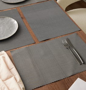 Home Collection Vinyl Chevron Placemats - Grey