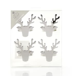 Home Collections 4 Pack Napkin Rings - Stag