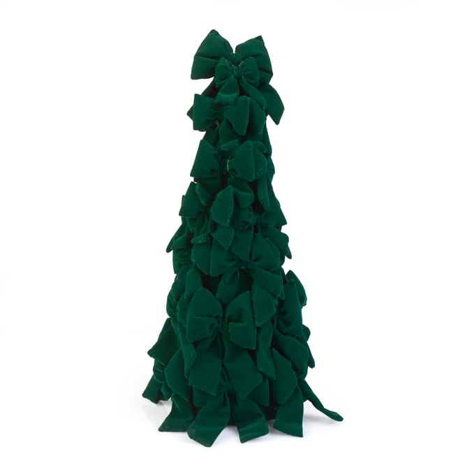 Winter Charm Velvet Bow Tree Cone
