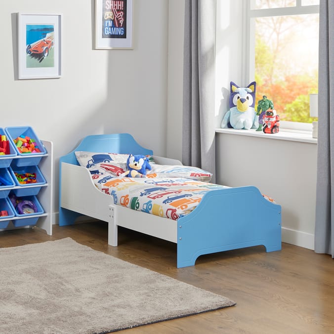 Liberty House Toys Two Tone Toddler Bed - White & Blue