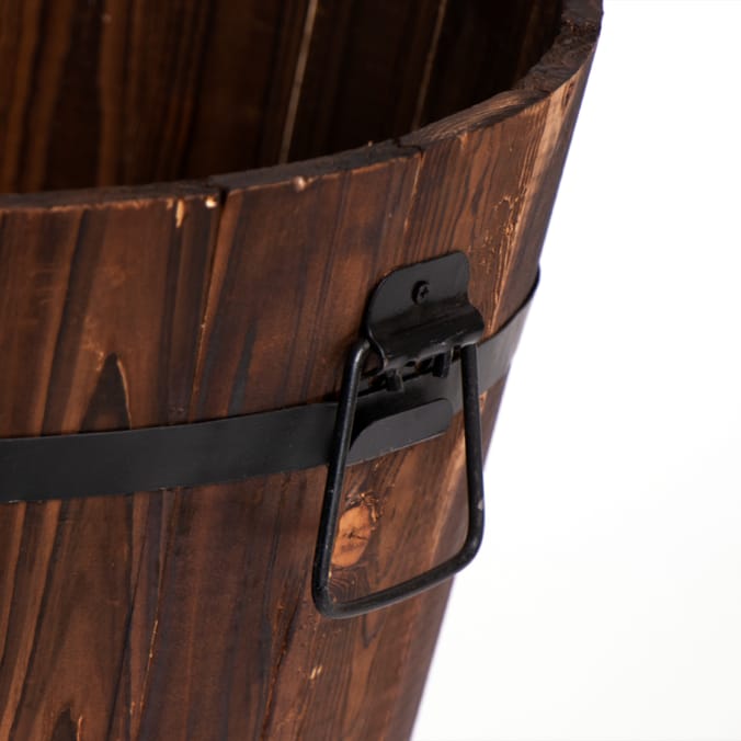 Jardin Hand Crafted Round Wooden Planter