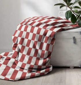 Check Fleece Throw - Red