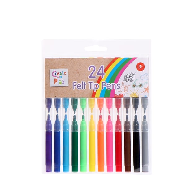 Create And Play 24 Felt Tip Pens | Home Bargains