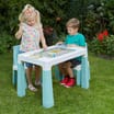 Liberty House Toys Kids Height Adjustable Table and Two Chairs Set - White & Green