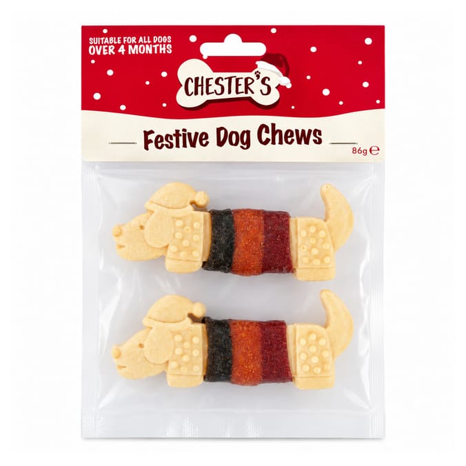 Chester's Festive Dog Chews 86g - Chicken & Duck 