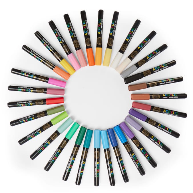 Colvin & Co Artists' Acrylic Paint Markers 30 Pack