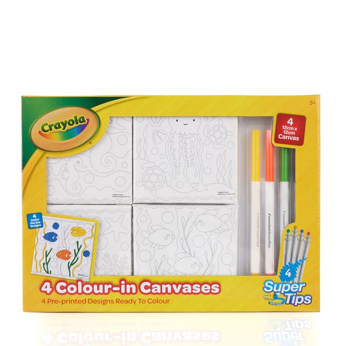 Crayola 4 Colour-In Canvases Set