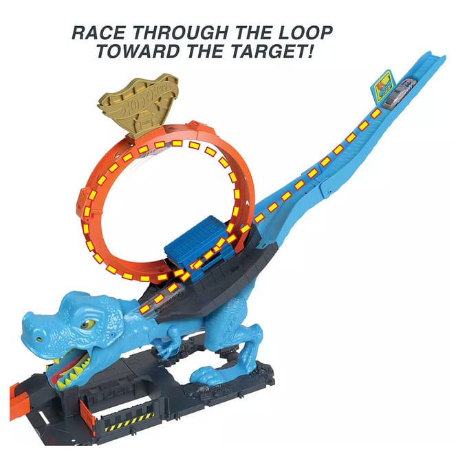 Hot Wheels City T-Rex Stunt Track Playset And Vehicle 