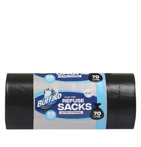 Buffalo Flat Top  Ultra Strong Refuse Sacks 70l 25 Pack