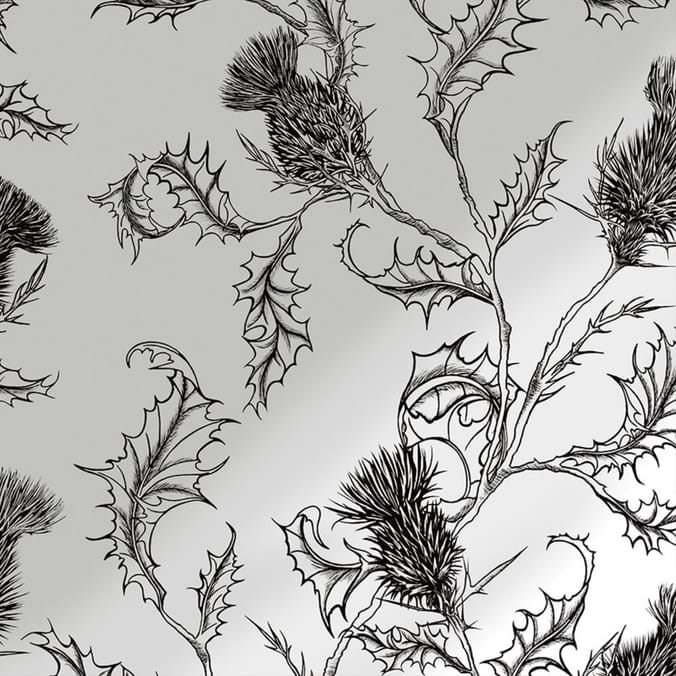 Thistle Wallpaper 12631 - Silver/Charcoal
