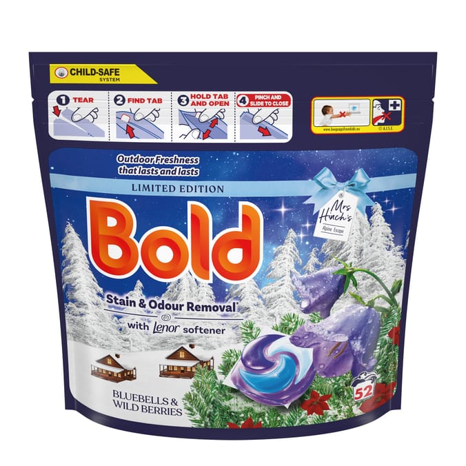 Bold Pods Washing Liquid Capsules 52 Washes - Bluebells & Wild Berries