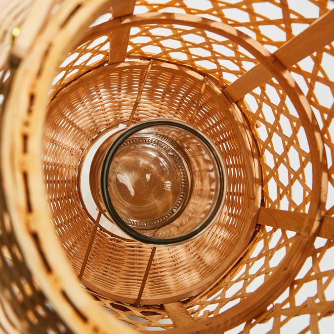 The Lifestyle Edit Bamboo Lantern LED Candle Holder