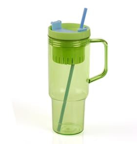 Hydrate 40oz Fruit Infuser Tumbler - Green With Blue Straw