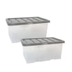 Utility  Storage Box 7l - Clear x2