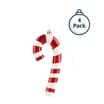 Sleigh Bells Hanging Candy Cane 4 Pack