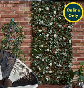 Jardin Artificial Ivy Leaf & White Rose Trellis