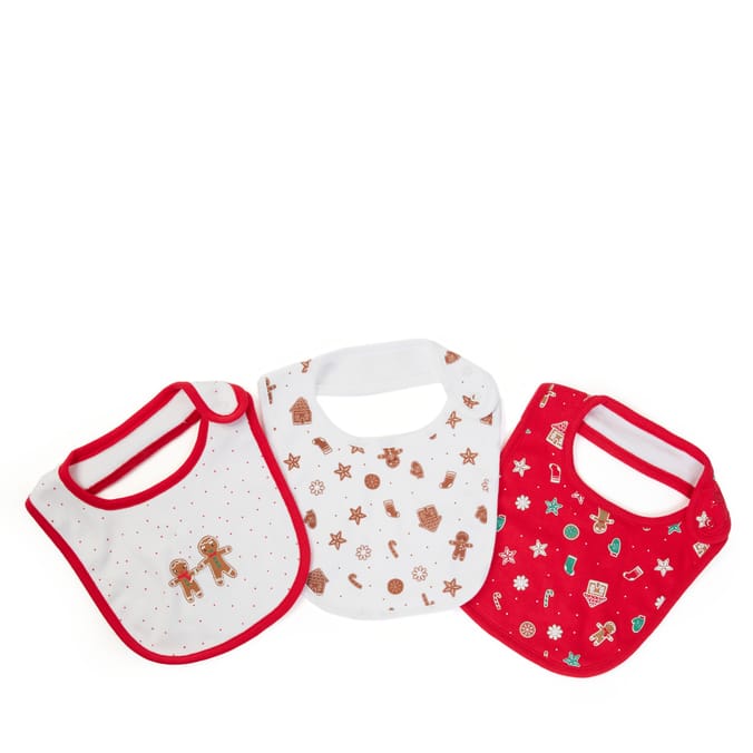 Sleigh Bells Novelty Baby Bibs 3 Pack