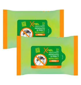 Xpel Mosquito & Insect Repellent Wipes 25s x2