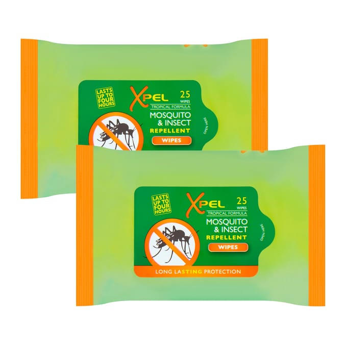 Xpel Mosquito & Insect Repellent Wipes 25s x2