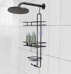 Bathroom Metal Hanging Shower Caddy - Black 