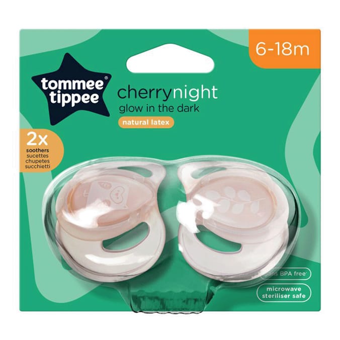 Tommee Tippee 2 Cherrynight Soothers 6-18m - Pink