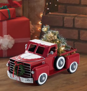 Winter Charm Metal Truck Decoration