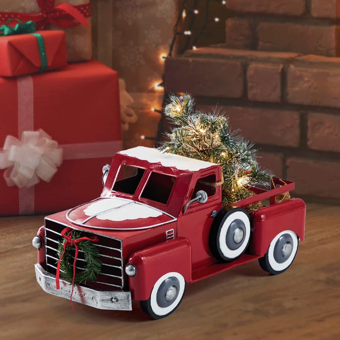 Metal truck with christmas tree on sale