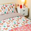 Sleigh Bells Duvet Set Beige Christmas Print