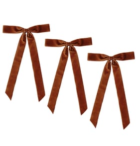Winter Luxe Velvet Long Tail Bow 3 Pack - Brown