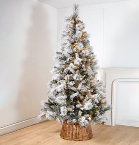 Festive Feeling 7ft Flocked Pre-Lit Christmas Tree