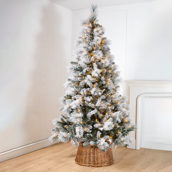 Festive Feeling 7ft Flocked Pre-Lit Christmas Tree