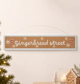 Sleigh Bells Metal Hanging Plaque - Gingerbread Street