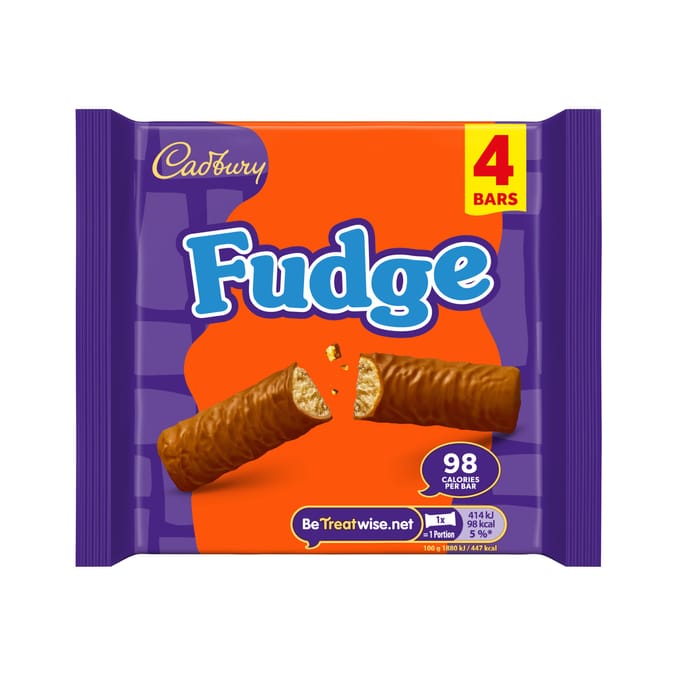 Cadbury Fudge Chocolate Bar 4 Pack Multipack 88g