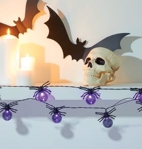 Hallow Scream 10 LED Spider String Lights