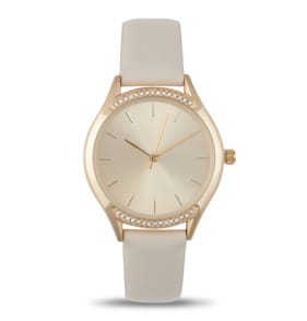 A La Mode Gold Leather Watch